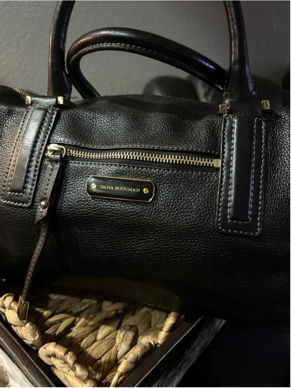 Women's Dana Buchman Black Gold Satchel Bag One Size